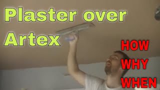 How to Plaster over Artex and Textured Ceilings [upl. by Smaj]