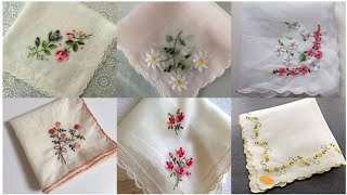 Elegant and beautiful easy to make handkerchief Hand embroidery designs [upl. by Nyladnek]