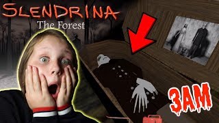 I Beat SLENDRINA The Forest Game at 3AM Grannys Granddaughter [upl. by Ahsykal]