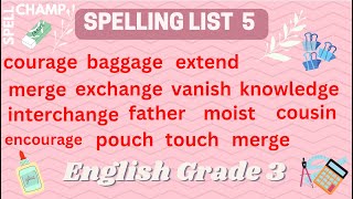 English Grade 3 Spelling List 5 [upl. by Lamar]