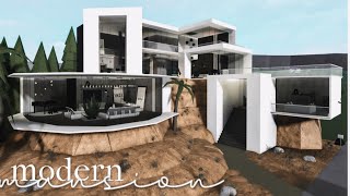 Bloxburg Mansion Modern House  House Build  Roblox [upl. by Anaynek]