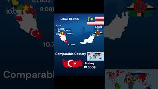 If Malaysian States were countries GDP per capita [upl. by Grimonia]