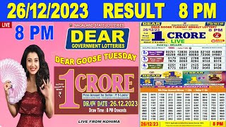 Lottery Sambad Live 8PM Dear Nagaland State Lottery Live draw result 26122023 Lotterysambad [upl. by Nide891]