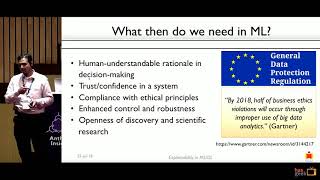 Going beyond what and asking why Explainability in MLDL  Vineeth N Balasubramanian [upl. by Ettesoj]