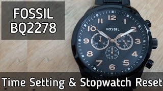 Fossil Watch Time Setting and Stopwatch Chronograph Reset BQ2278  SolimBD [upl. by Deanna]