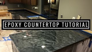 Countertop Resurfacing with Metallic Epoxy  Silver and Charcoal [upl. by Eteragram933]