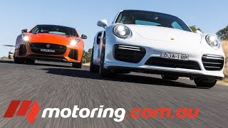 2017 Jaguar FTYPE SVR v Porsche 911 Turbo  Track Test [upl. by Stargell702]