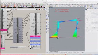 Modeling 2D frame in Rhino viewport and carry out elastic analysis using OpenSees for Grasshopper [upl. by Cela]