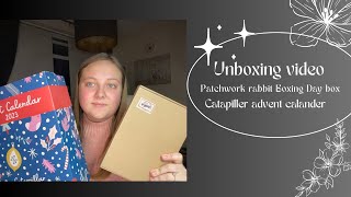 Flosstube 2 Caterpillar cross stitch advent calendar and Patchwork rabbit Boxing Day box unboxing [upl. by Eloisa599]