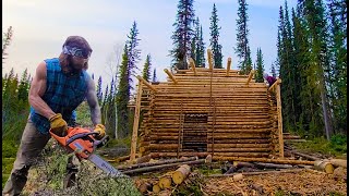 Building a Log Cabin Start to Finish  Timelapse [upl. by Airetahs]