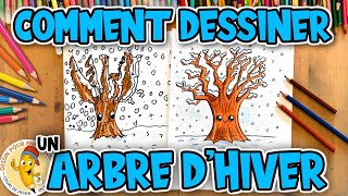 Comment dessiner un ARBRE DHIVER facilement étape par étape [upl. by Connie149]