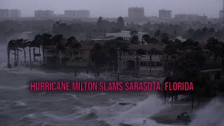 Hurricane Milton Extreme Surge Wind Slams Sarasota FL [upl. by Elumas71]