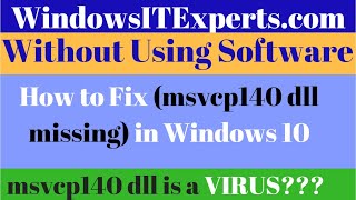 How to Fix msvcp140dll missing Windows 10 [upl. by Ailemak]