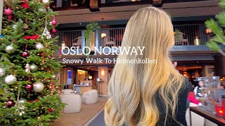 OSLO NORWAY Christmas amp Snow Walk To Holmenkollen 🇧🇻 Virtual Walking Tour 4K60 ftp [upl. by Akinehs956]