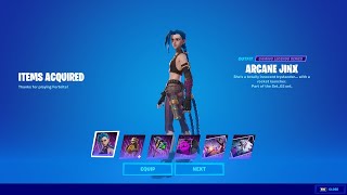 How To Get New ARCANE JINX SKIN in Fortnite Fortnite x League Of Legends [upl. by Pinebrook879]