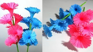 Cómo hacer Rosas o flores de papel  Ideas de artesanía de bricolaje para habitación [upl. by Selinski]