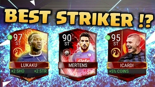 FIFA Mobile BEST STRIKER COMPARISON  97 Lunar Lukaku vs 95 Crimson Icardi vs 90 Impact Mertens [upl. by Naivaj]