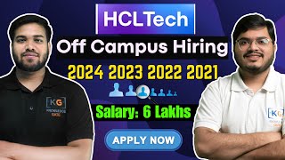 HCL Tech Hiring 2024 2023 2022 2021 Batch  HCL Tech Off Campus Drive 2024 2023 2022 2021 Batch [upl. by Oilcareh]