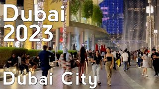 Dubai Burj Khalifa Night City Center Walking Tour 4K  United Arab Emirates 🇦🇪 [upl. by Coltin]