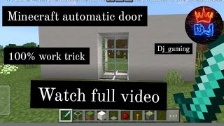 automatic door Minecraft 100 work trick [upl. by Erbas189]