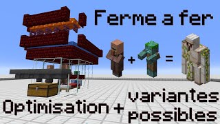 FERME à FER OPTIMISEE  Variations possibles  Tuto Minecraft [upl. by Ethelind]