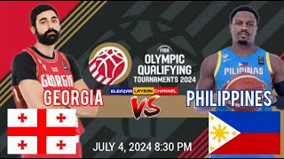 PHILIPPINES vs GEORGIA  FIBA Mens Olympic Qualifying Tournament 2024  LIVE Score [upl. by Fadden288]