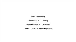 Brimfield Township Board of Trustees Regular Meeting  9623 [upl. by Rosenberger]