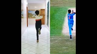 Kartik Tyagi Bowling action copy 🔥❤️  shorts cricket youtubeshorts viral [upl. by Ynnav]