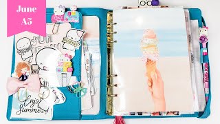 Cute A5 Planner FlipThrough \\ Summer Planner Setup [upl. by Jemena]