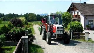 Steyr 8060 mit Steyr 182 im Schlepptau [upl. by Apfelstadt]