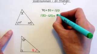 Vinklar 6 Vinkelsumman i en triangel [upl. by Nelrsa]