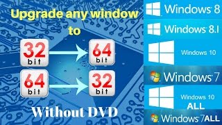 How to Upgrade Windows from 32 bit to 64 bit Directly without DVD Free By Pendriveusb [upl. by Warchaw]