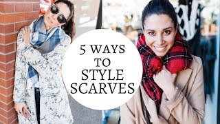 HOWTO STYLE A BURBERRY SCARF FIVE WAYS [upl. by Anaher586]