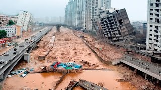 Massive destruction in China and Vietnam Flow of water collapse bridges Super Typhoon Yagi [upl. by Ball20]