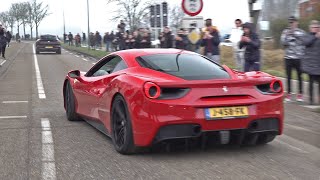 Ferrari 488 GTB with Novitec Exhaust  Engine Sounds Revs amp Accelerations [upl. by Nylave]