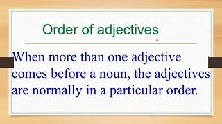 Order of adjectives in English Adjective Order  English Grammar NATeaching [upl. by Mastat]