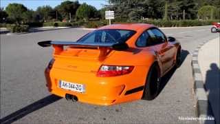 Porsche 997 GT3 RS start up  HUGE Acceleration  PURE SOUND [upl. by Aissatsan287]