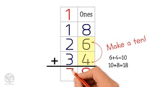 How to add three 2digit numbers Grade 2 [upl. by Ebert]