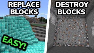 HOW TO USE COMMANDS TO MASS FILLDESTROYREPLACE BLOCKS in Minecraft Bedrock MCPEXboxPS4PC [upl. by Leipzig246]