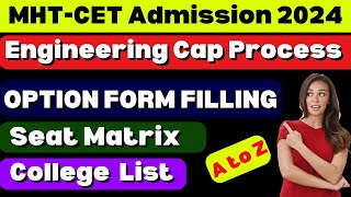 ✅ MHTCET 2024 OPTION FORM FILLING CAP ROUND 1  HOW TO FILL OPTION FORM ENGINEERING ADMISSION 2024 [upl. by Aehsan]