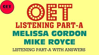 OET listening practice material Melissa Gordon amp Mike Royce [upl. by Llehcor]