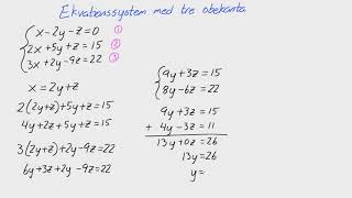 Matte 2  Adam  Andragradsekvationer  Ekvationssystem med tre obekanta [upl. by Narut]