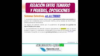 La relación entre el temario de las oposiciones y las pruebas a desarrollar derechoadministrativo [upl. by Eitsym918]