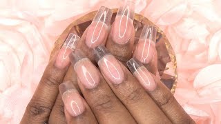 Acrylic Nails Tutorial  Clear Acrylic Nails using Nail Tips  How to  For Beginners [upl. by Lantz]