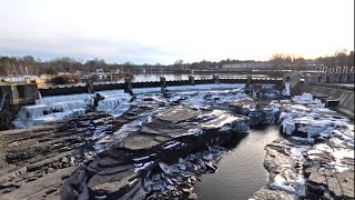 Biking Feeder canal Cooper’s Cave Hudson River park in Glens Falls New York Feb 12 2023 [upl. by Dori]