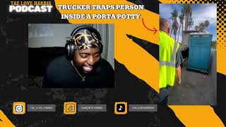 TRUCKER TRAPS PERSON INSIDE A PORTA POTTY🤮 [upl. by Tirrell]