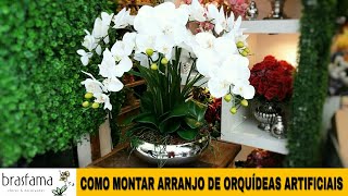 COMO MONTAR ARRANJO COM ORQUÍDEAS ARTIFICIAIS Inscrevase no canal e compartilhe [upl. by Botnick]