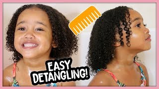 Kids Curly Hair Wash Day Routine for Easy Detangling [upl. by Cirillo]