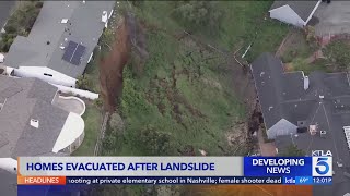 Homes evacuated after landslide in Pacific Palisades [upl. by Ploch]