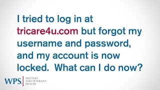 TRICARE4u FAQs  Locked Account [upl. by Arraeic]